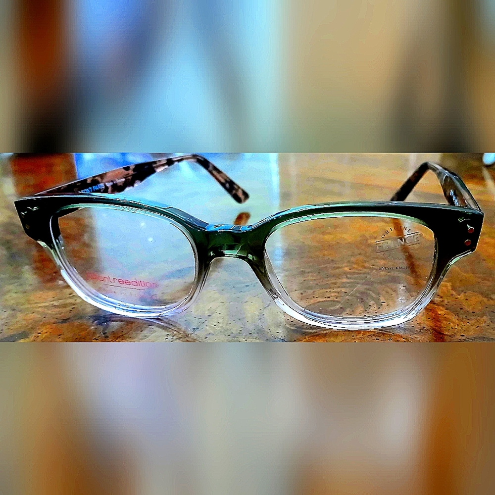 Jean Lafont Paris Green and Tortoise Shell Glasses FRAMES ONLY